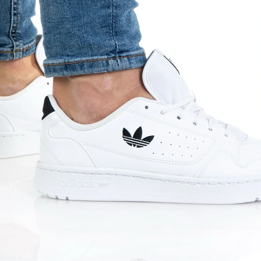 Adidas White and Black Sneakers 6 youth 7.5 women’s - Picture 2 of 4